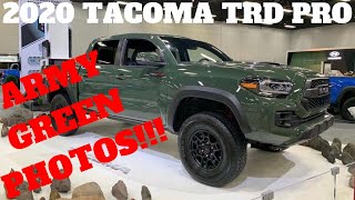 2020 TOYOTA TACOMA TRD PRO ARMY GREEN PHOTOS ITS HERE [upl. by Airet112]