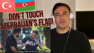 ITALIAN REACTION TO 🇹🇷 🇦🇿 TÜRKİYEDE AZERBAYCAN BAYRAĞI YAKMAK  SOSYAL DENEY [upl. by Phelgon667]