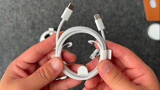 10 ReviewPhân biệt Cáp Apple USBC 1M bện Vải Dù chính hãng vs REP Đơn Giản Nhất [upl. by Oswin]