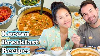 Delicious Korean Breakfast  Doenjang Jjigae Fried Eggs Everything Sauce Yangnyumjang amp More [upl. by Isis]