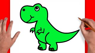 HOW TO DRAW TREX DINOSAUR EASY  DRAWING STEP BY STEP [upl. by Rachaba]