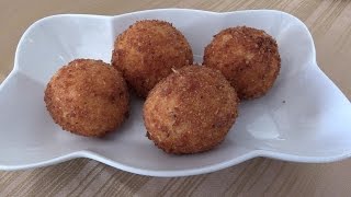 Arancini Italian meat sauce and rice ball recipe [upl. by Yrahk]