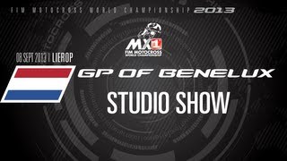 MXGP of Benelux 2013  Champions Edition STUDIO SHOW  Lierop  Motocross [upl. by Dewain]