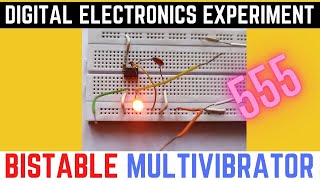 Bistable 555 timer  Bistable multivibrator using 555 timer [upl. by Atnicaj]