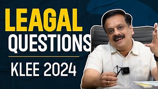 Legal Questions Discussion for KLEE 2024  Kerala LLB Entrance  New Exam Pattern [upl. by Thrasher245]