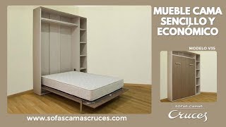 Mueble cama abatible en vertical sencillo y económico ¡Gran ahorro de espacio [upl. by Aziar]