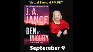 JA Jance discusses Den of Iniquity [upl. by Funch573]