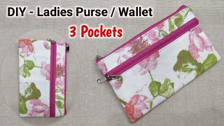 DIY Purse Making  VERY EASY  CLUTCH WALLET  Easy Purse Bag Sewing Tutorial  Easy Sewing Tutorial [upl. by Fonzie]