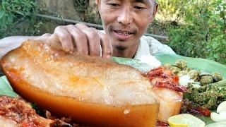 Eating Huge Amount of Pork Fat with Yam Curry Tita guti chutneyHokai Naga Vlog [upl. by Enrahs]