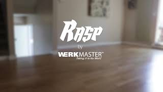 See How to Refinish Prefinished amp Engineered Hardwood Floors with The Rasp Hardwood Floor Sander [upl. by Aekahs]