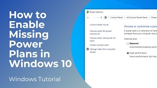 How to Enable Missing High Performance Plan on Windows 10 amp 11  Restore Power Plans [upl. by Eannej]