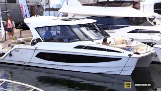 2022 Aquila 36 Sport Power Catamaran  Walkaround Tour  2021 Fort Lauderdale Boat Show [upl. by Ahsiekrats717]