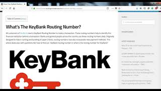 How to Find KeyBank Routing Number [upl. by Esiole]