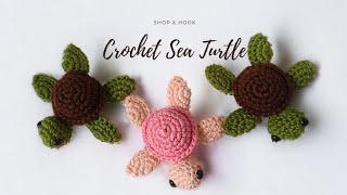 EASIEST CROCHET NOSEW SEA TURTLE PATTERN VIDEO TUTORIAL [upl. by Rosenquist621]