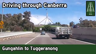 Driving through Canberra from Gungahlin to Tuggeranong via Civic Woden 4K [upl. by Kenward]