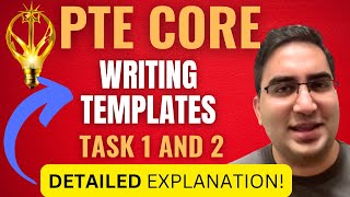 PTE Core Writing Task 1 amp 2 TEMPLATES TIPS TRICKS BEST Explanation for 90 Full Points [upl. by Ahsirek]