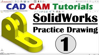 SolidWorks Basic Practice Drawing Exercise for Beginners  1 [upl. by Barna]