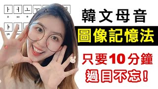 【韓文母音  史上最強圖像記憶法  10分鐘讓你過目不忘】超簡單！速成！韓文老師Sherry [upl. by Megan]