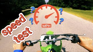 Top Speed Test On 2022 klx110r [upl. by Leuqer]