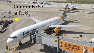 4K Condor B757 New Livery Arriving at Dusseldorf DUS [upl. by Akoek]