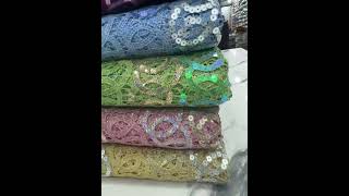 New in Swiss dried GUIPURE Lace fabric 🏷️🆖75K for 5 yards only [upl. by Aduhey]