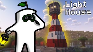 How to Build a Lighthouse in Minecraft by MrBlock  rotating light easy redstone step by step [upl. by Ohcamac48]