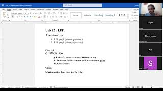 Unit 12 L1 Linear Programming Problems [upl. by Audry]