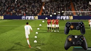 FIFA 18 ALL FREE KICKS TUTORIAL  TRIVELA KNUCKLEBALLPOWER RABONA [upl. by Lyda]