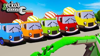 Learn Truck Colors For Kids  Color Mixing  Geckos Garage  Learn Paint For Toddlers [upl. by Eleumas]