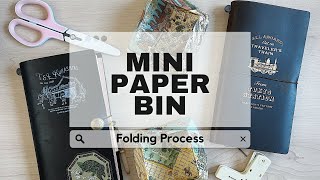 Mini Paper Bin  Folding Process [upl. by Parlin935]