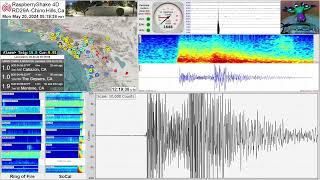 M 41  Ocotillo Wells CA 52024  RaspberryShake 4D Seismograph RD29A  Chino Hills CA [upl. by Glogau]