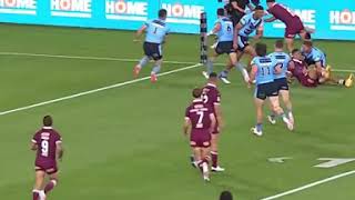 QLD Maroons Xhavier Coates impressive moment scoring the first try for MaroonsGame 2 [upl. by Oicatsana70]