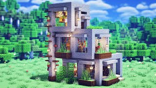 Minecraft How To Build a Survival Stone House [upl. by Anaeel]