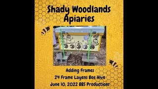 Adding frames to a 24 Frame Layens Horizontal Bee Hive June 10 2022 [upl. by Worl]