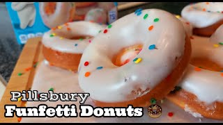 Air Fryer Donuts  Pillsbury Funfetti Cake Donut Mix [upl. by Odnaloy597]