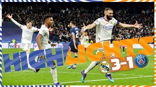 HIGHLIGHTS  Real Madrid 31 PSG  UEFA Champions League [upl. by Nerra502]