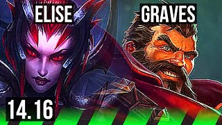 ELISE vs GRAVES JGL  515 600 games  BR Master  1416 [upl. by Fanestil]