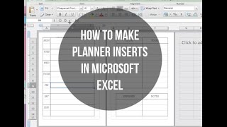 How to Make Planner Inserts Using Microsoft Excel [upl. by Novj]