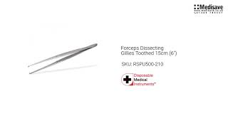 Forceps Dissecting Gillies Toothed 15cm 6 RSPU500 210 [upl. by Harraf622]