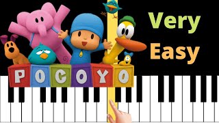 Pocoyo Theme Song  VERY EASY Piano tutorial [upl. by Eitac397]