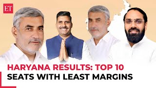 Haryana Results 2024 Top 10 seats with the least margins Uchana Kalan tops with 32 votes [upl. by Meekah]