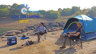 HOW TO PITCH TENT WHILE CAMPING  CAMPING LAKESIDE COOKING OUTDOORS BYOT abhinavshukla coleman [upl. by Atnomed]