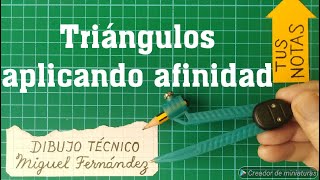 TRANSFORMACIÓN de un TRIÁNGULO RECTÁNGULO en un TRIÁNGULO EQUILÁTERO aplicando la afinidad [upl. by Shandy]