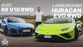 Lamborghini Huracan Evo RWD meets Audi R8 RWD  PistonHeads [upl. by Cathrin642]