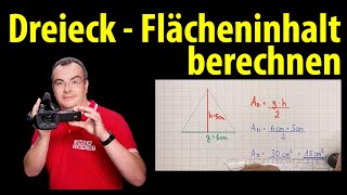 Dreieck  Flächeninhalt berechnen  einfach und langsam erklärt  Lehrerschmidt [upl. by Krasnoff859]