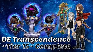 DFFOO DE Transcendence Tier 15 Full Run  Crucible 1 2 amp Reckoning  Dimension End Stage [upl. by Elmore151]