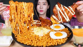 먹킷조합 ★ 믿고 먹는 까르보불닭 3봉지 amp 자메이카통다리 amp 마요네즈 먹방 ASMR MUKBANG  Spicy Carbo Chicken Noodle amp Chicken [upl. by Cotter]