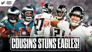 FALCONS STUN Eagles in MNF Comeback Kirk Cousins’ LastMinute Heroics Seal the Win  Yahoo Forecast [upl. by Nybor]