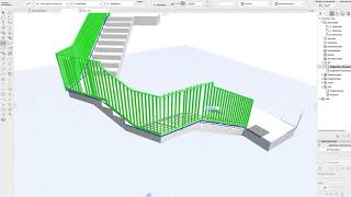 Archicad 21 Tut Geländer Ober Untergurt mit gleichmäßig aufgeteilten Geländerstäben [upl. by Avictor]