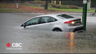 BC sees power outages flooded roads as atmospheric river hits [upl. by Rodrick]